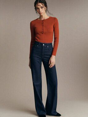 Sézane New 70s Trousers Indigo Jeans Size 46 US 14